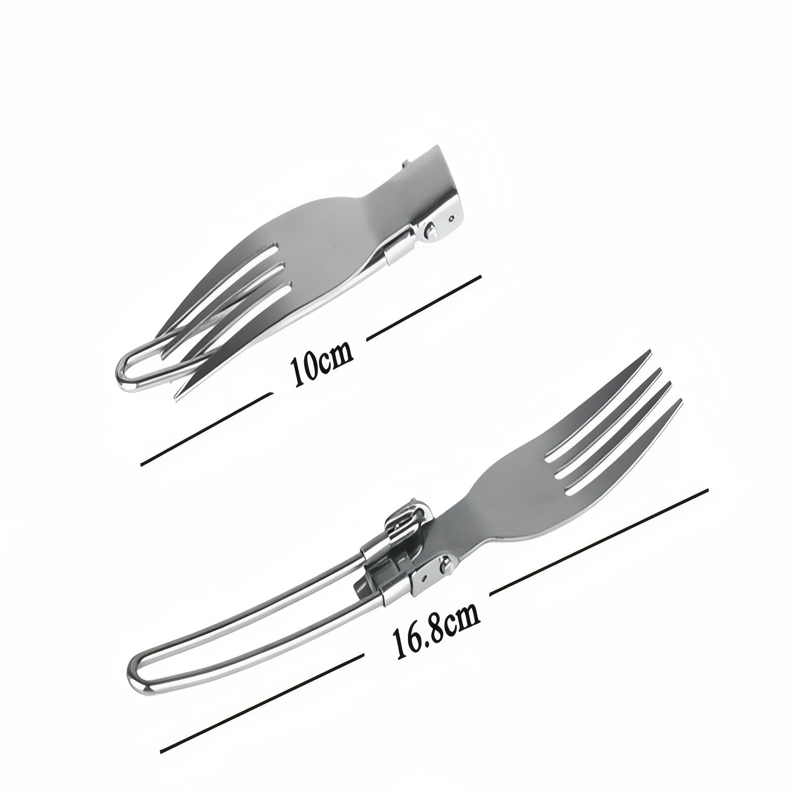 Couvert Pliant Camping guide des dimensions - Cuillère + Fourchette + Couteau
