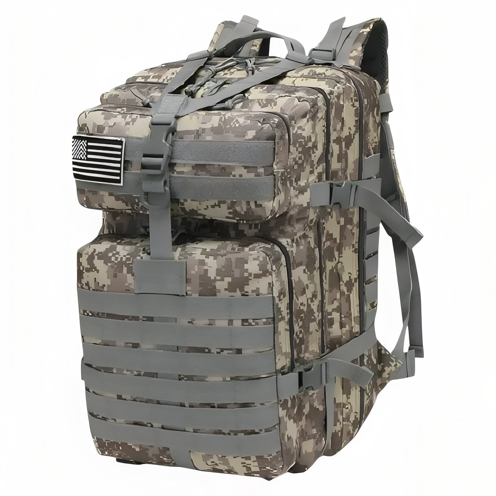 Sac à Dos Militaire Imperméable 30L/50L - Gris Camouflage (50L)