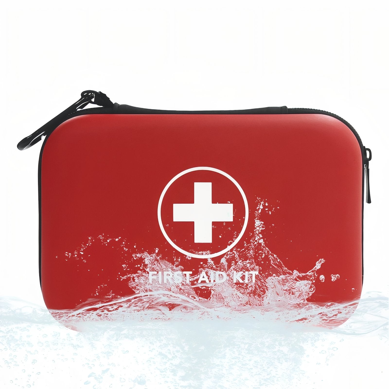 Trousse De Premier Secours Randonnée 92pcs gros plan sur trousse - Rouge Cerise - Noir et Rouge