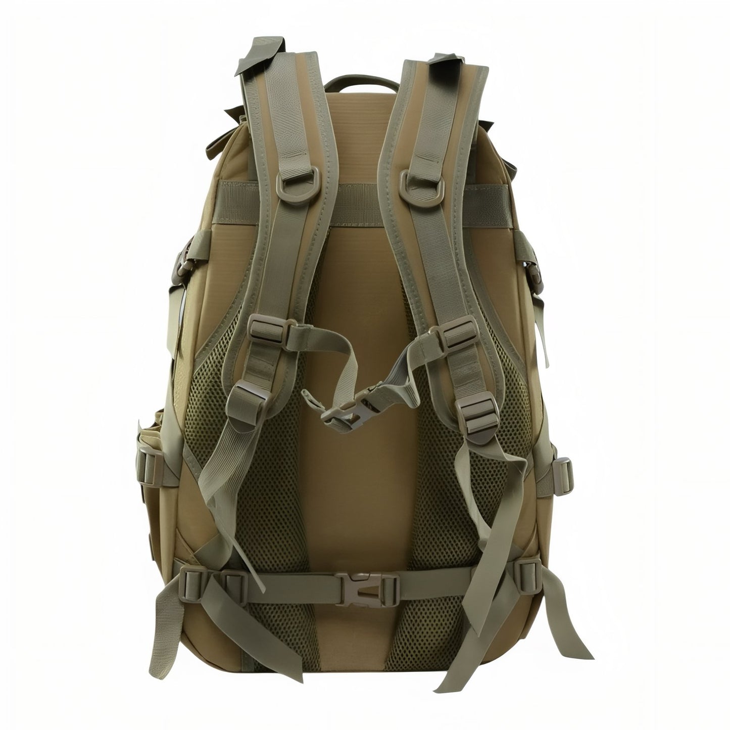 Sac à Dos Randonnée Militaire 40L vue arrière avec sangles - Vert Clair Camouflage - Noir - Vert Olive - Gris Camouflage - Vert Camouflage - Beige Sable