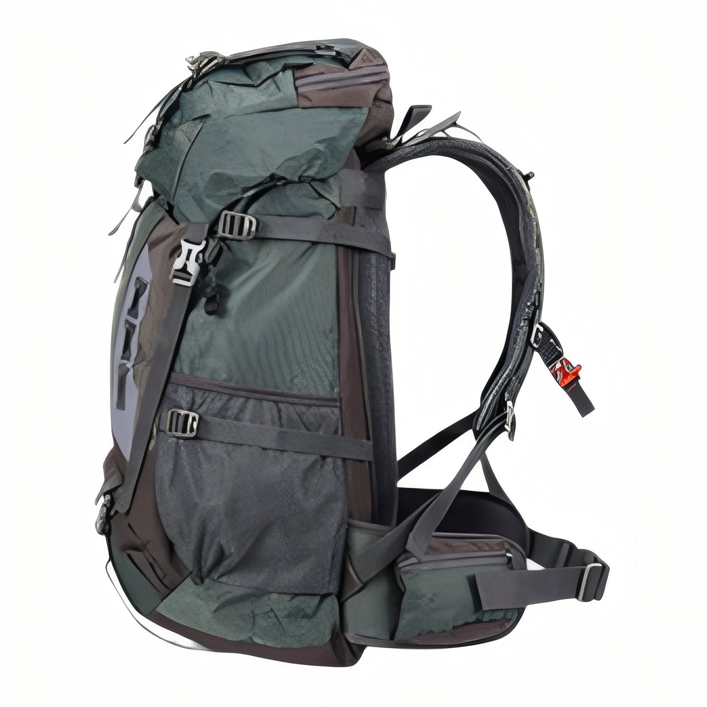 Sac à Dos Randonnée Homme 70L vue latérale du sac - Noir Profond - Bleu Ciel - Bleu - Rouge Cerise - Orange et Noir - Bleu Marine