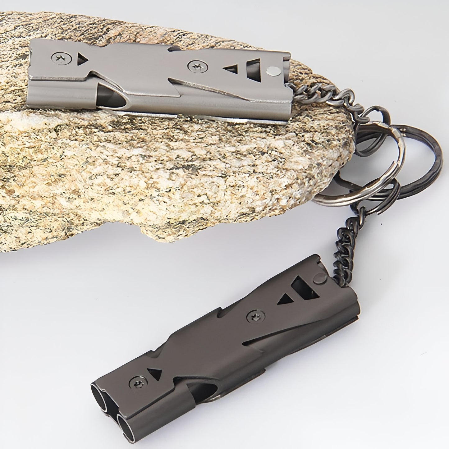 Sifflet De Survie Puissant 180 db deux articles sur pierre - Gris - Noir Mat