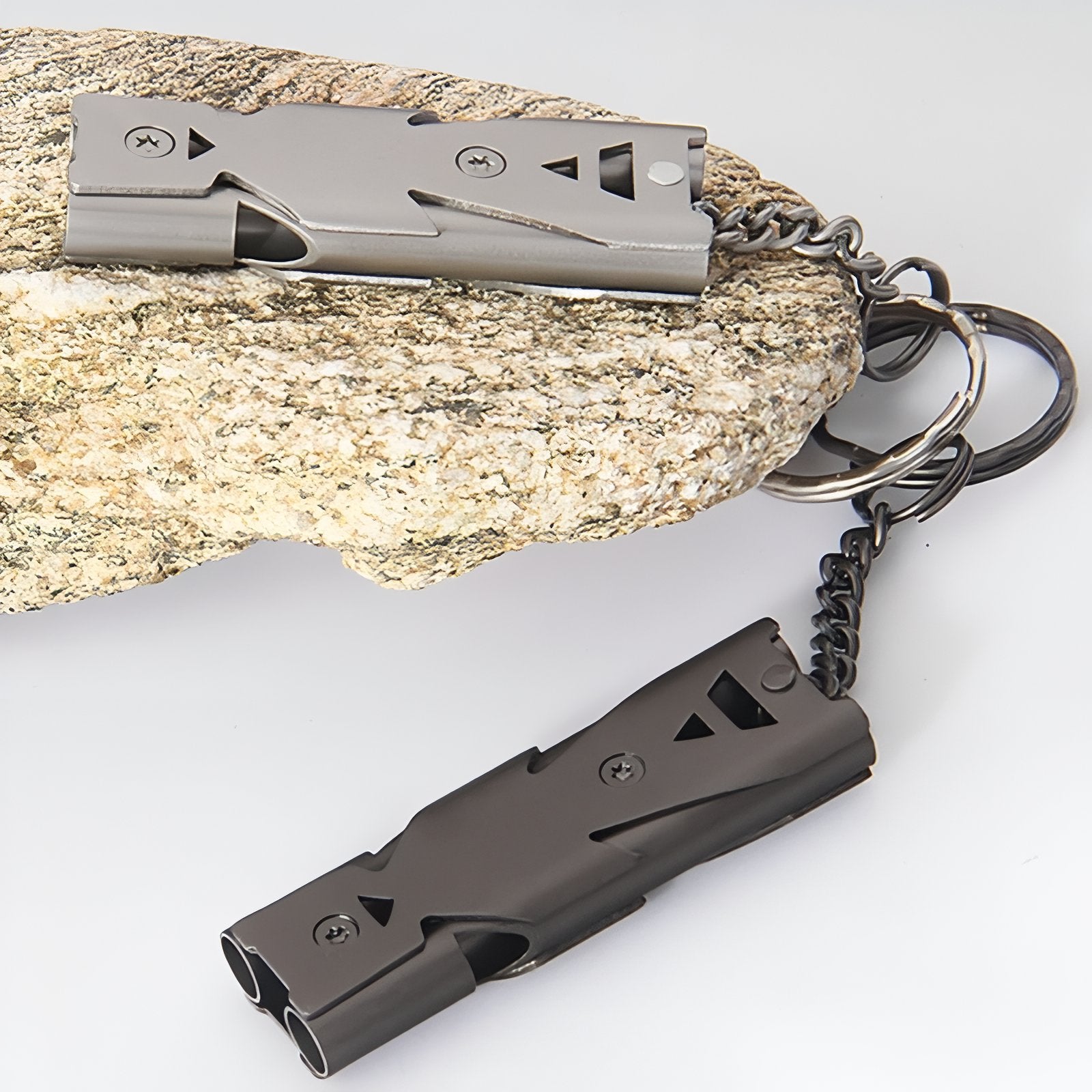 Sifflet De Survie Puissant 180 db deux articles sur pierre - Gris - Noir Mat