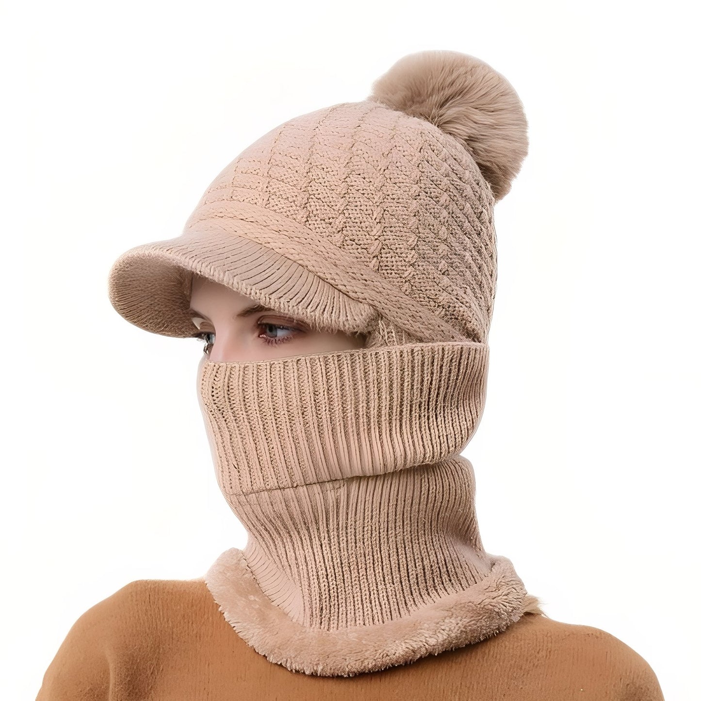Bonnet Casquette Echarpe - Taupe - 56-60cm