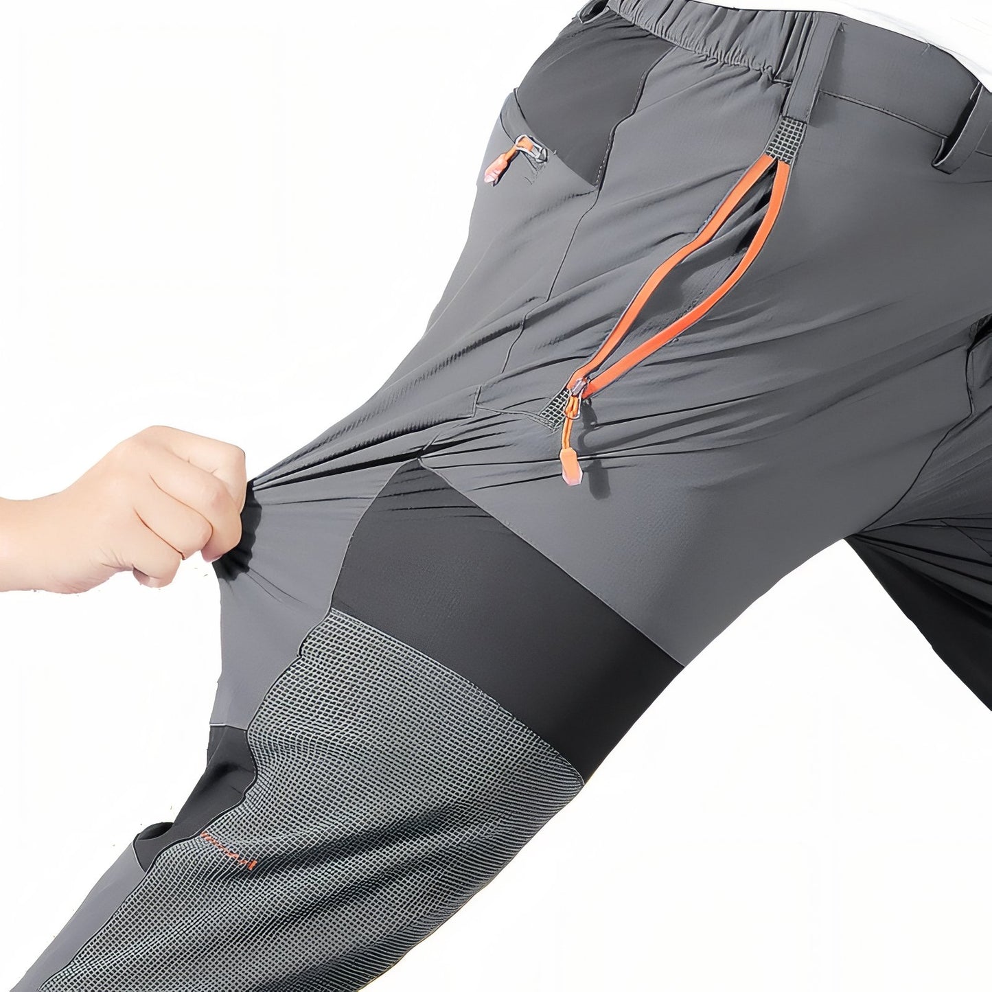 Pantalon Randonnée Stretch Homme gros plan fermeture zippée - Beige - Vert Armée - Gris Anthracite - Noir