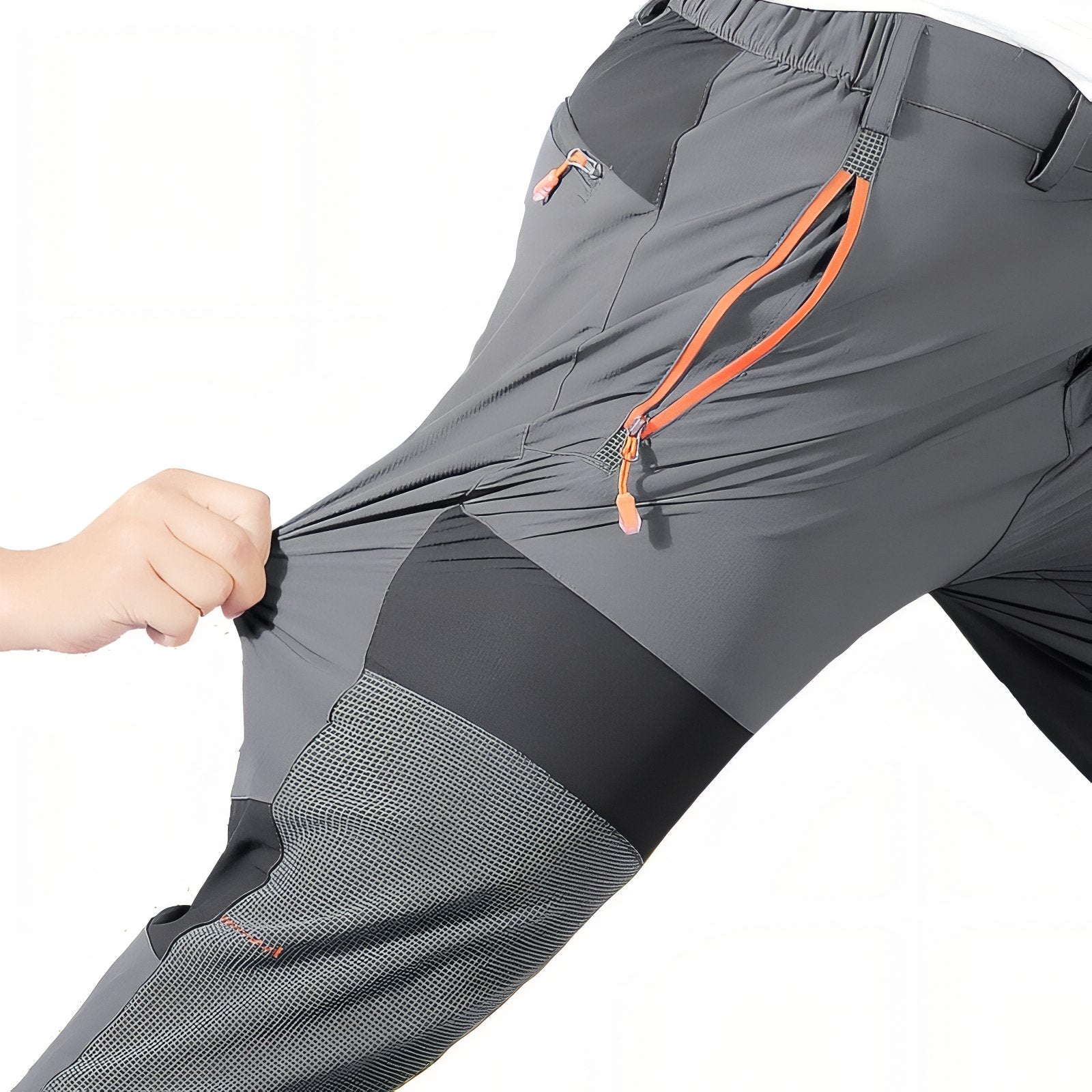 Pantalon Randonnée Stretch Homme gros plan fermeture zippée - Beige - Vert Armée - Gris Anthracite - Noir