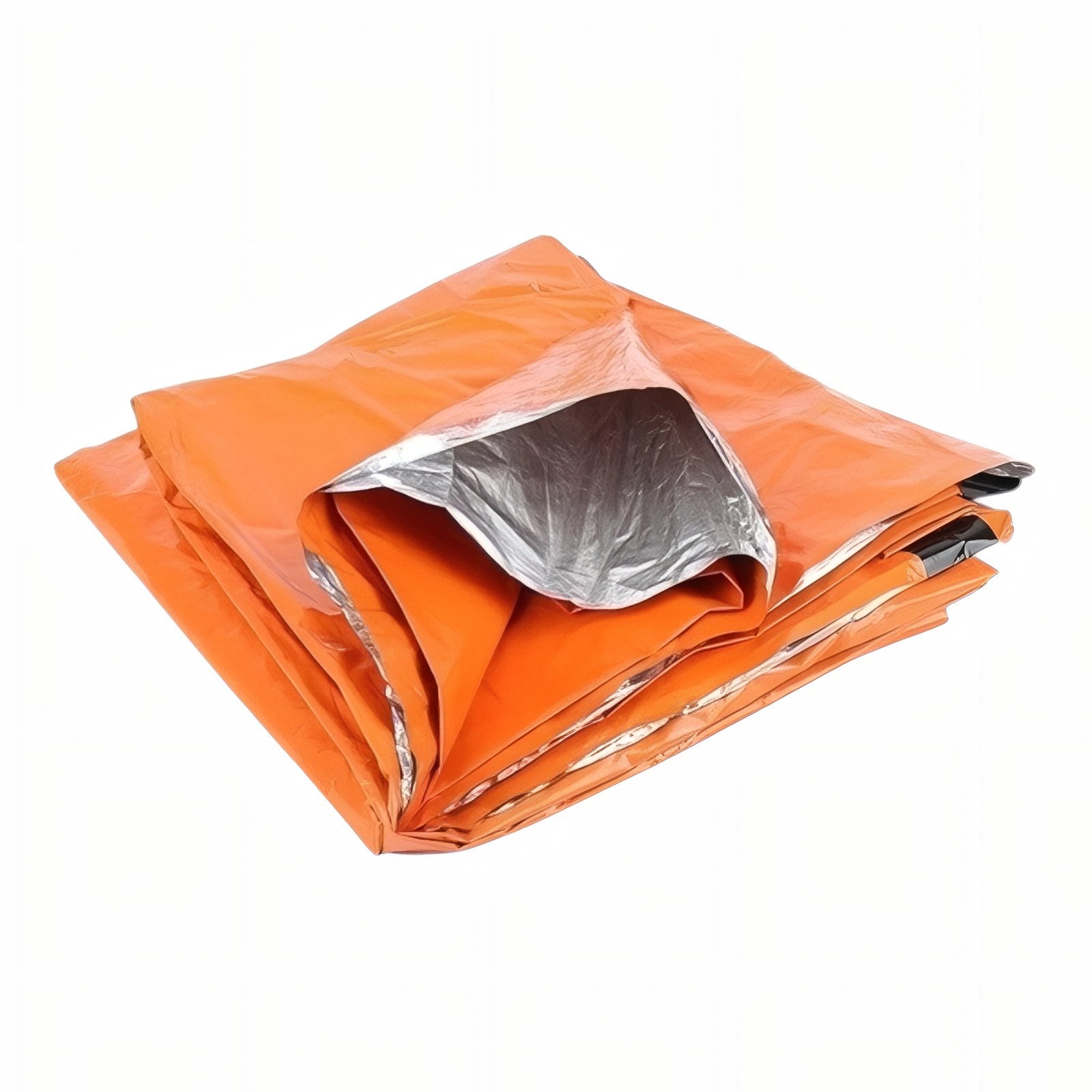 Couverture De Survie Sac De Couchage compartiment ouvert - Orange Fluo - Vert