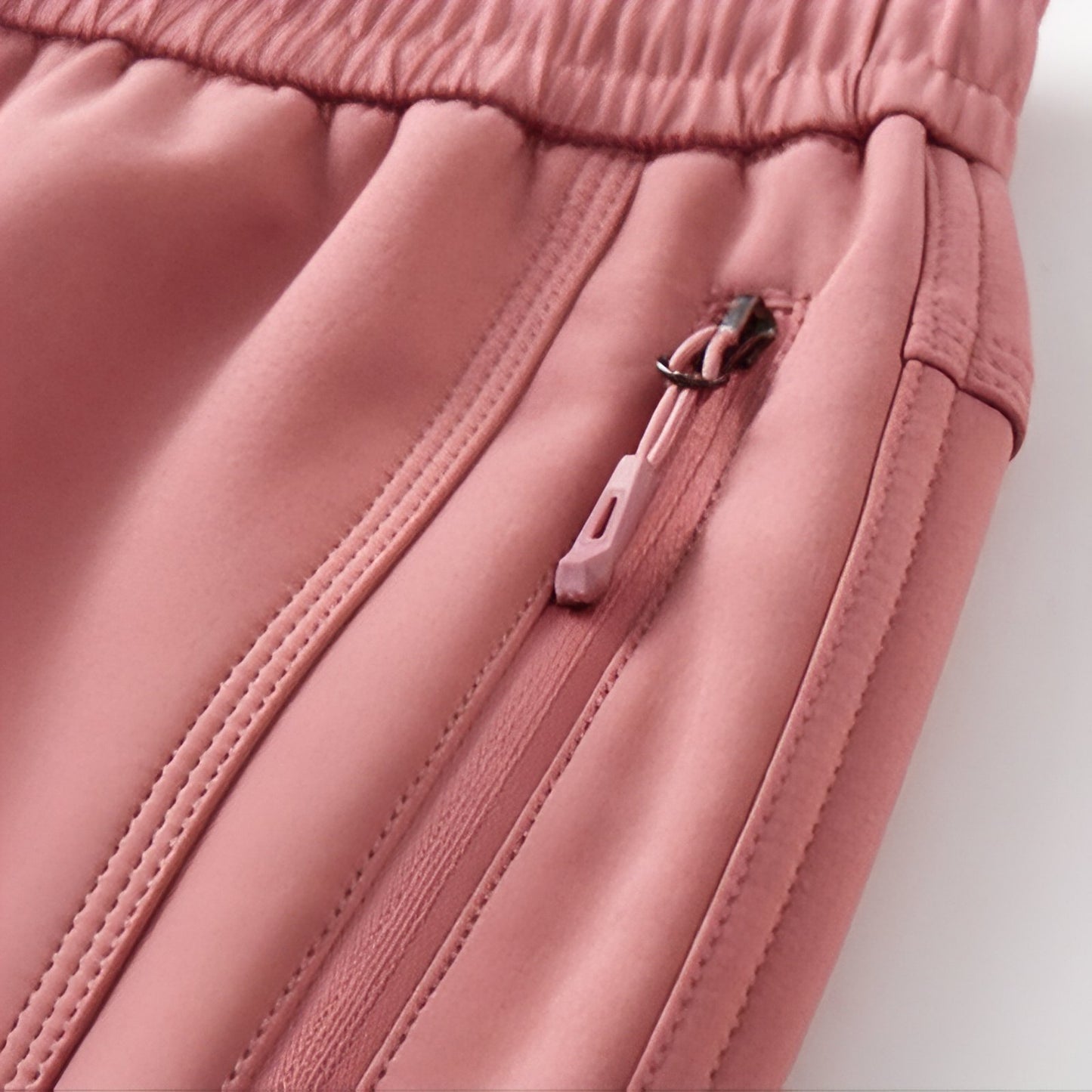 Pantalon de Randonnée Femme Hiver gros plan fermeture zippée - Rose Poudré - Noir - Gris Clair