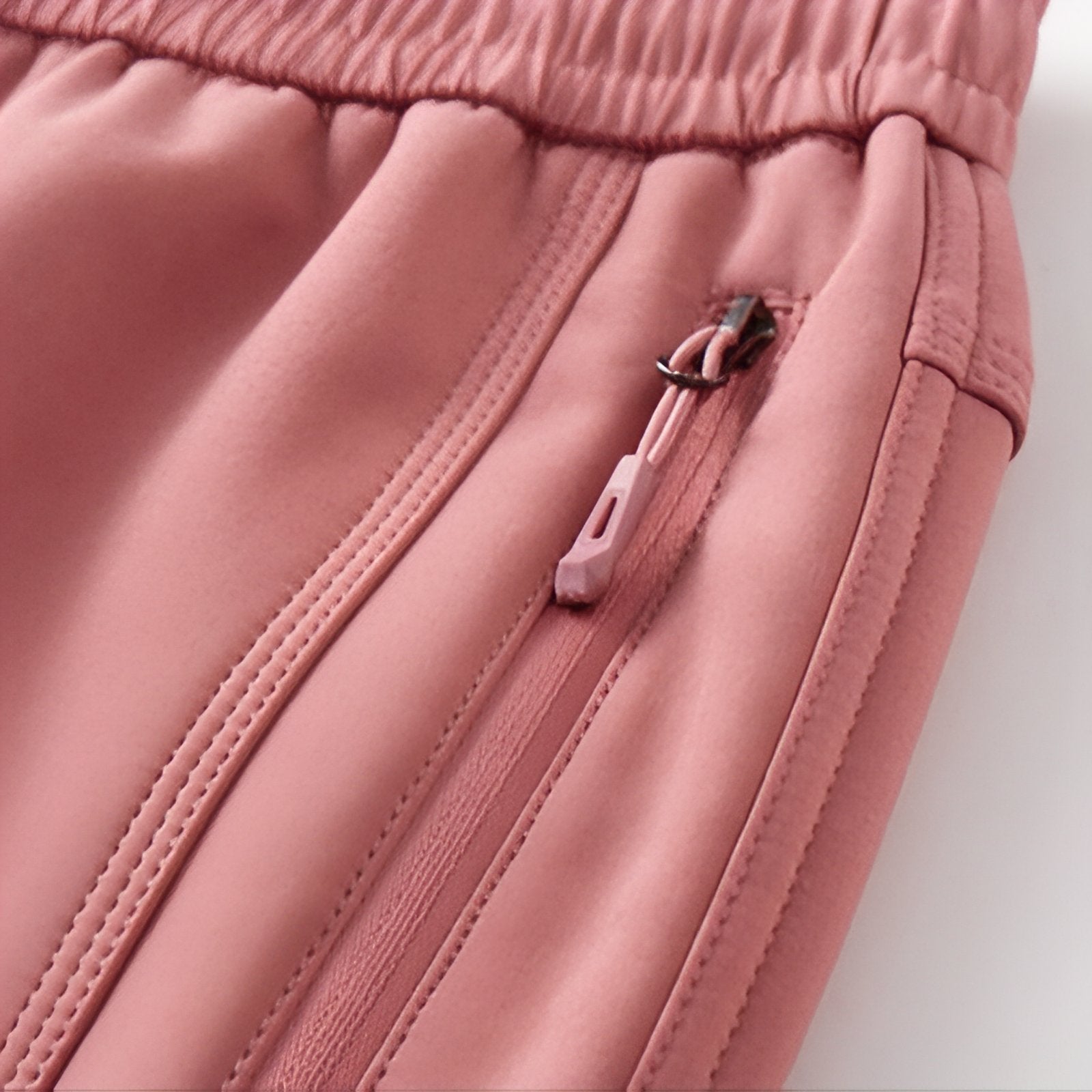 Pantalon de Randonnée Femme Hiver gros plan fermeture zippée - Rose Poudré - Noir - Gris Clair
