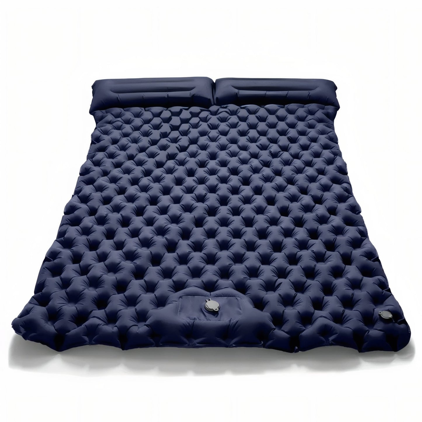 Matelas Gonflable Randonnée 2 Personnes Avec Coussin - Bleu Marine