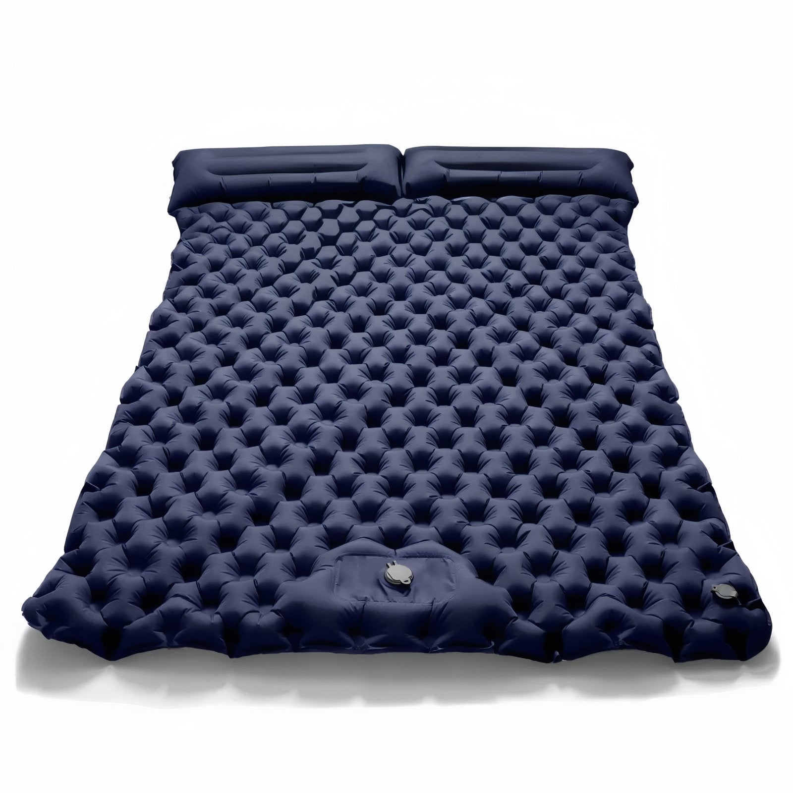 Matelas Gonflable Randonnée 2 Personnes Avec Coussin - Bleu Marine