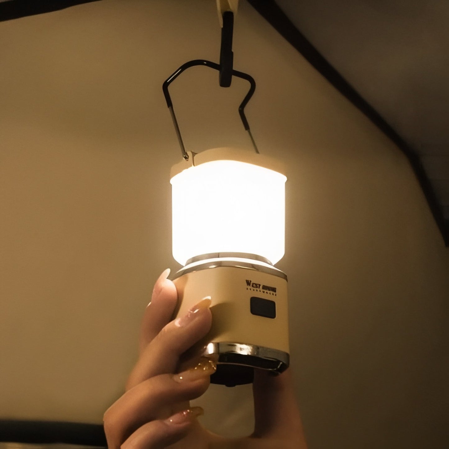 Lanterne Compacte Rechargeable portée à la main - Crème - Blanc Cassé - Marron Foncé - Vert Olive - Bleu Marine
