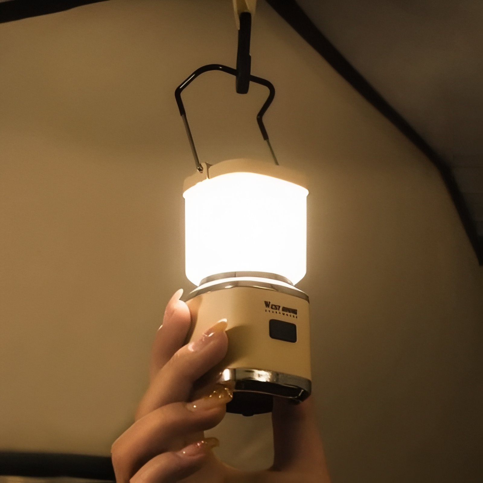 Lanterne Compacte Rechargeable portée à la main - Crème - Blanc Cassé - Marron Foncé - Vert Olive - Bleu Marine
