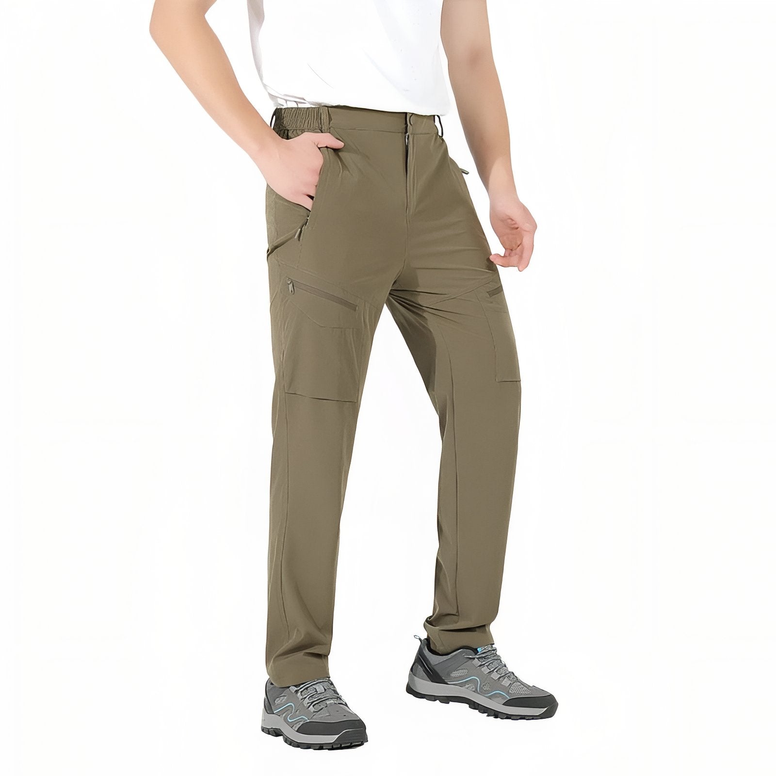 Pantalon Homme Randonnée Été portée à la main - Olive - Beige Clair - Noir - Gris Clair