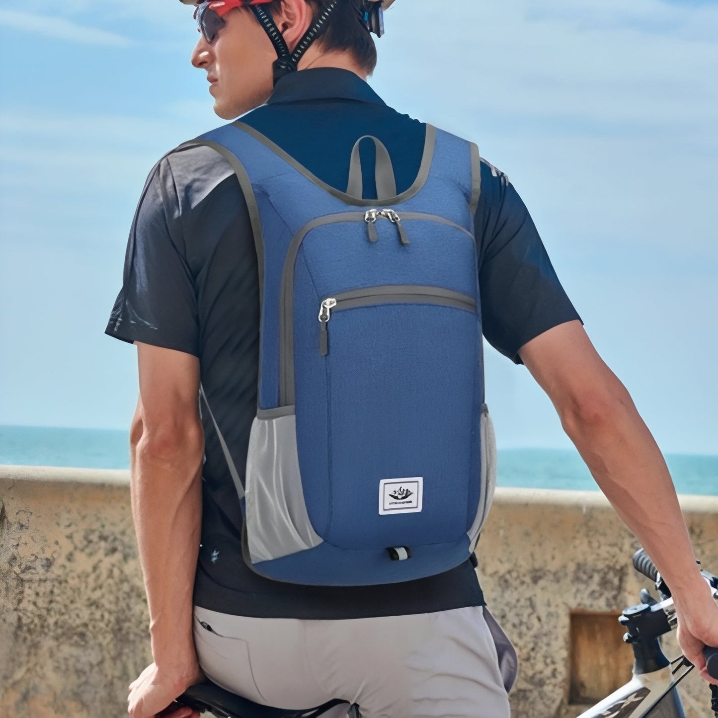 Sac à Dos Ultraléger Pliable portée sur le dos - Bleu - Bleu foncé - Noir - Vert - Bleu roi - Gris - Rouge - Gris foncé
