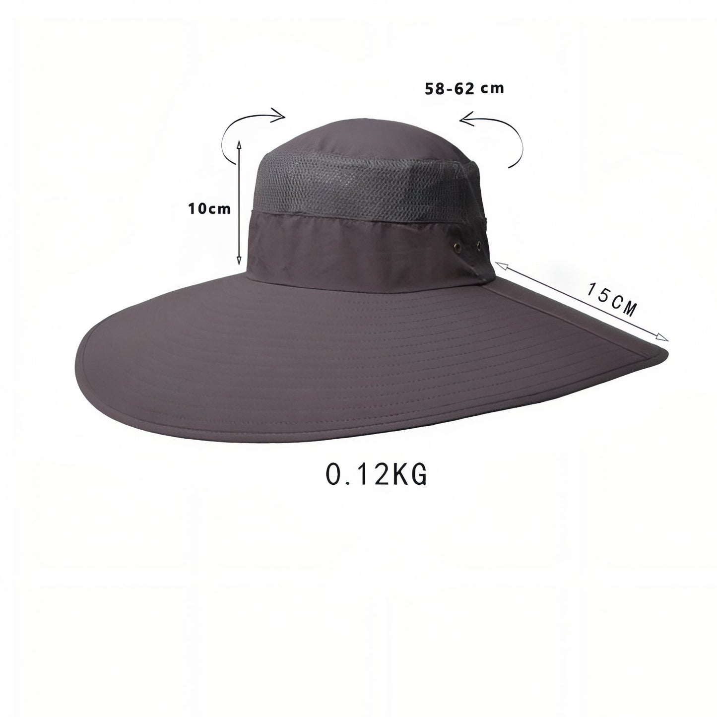 Chapeau À Large Bord Pour Randonnées guide des dimensions - Beige - Bleu Marine - Gris - Vert Foncé - Gris Foncé - Bleu Ciel