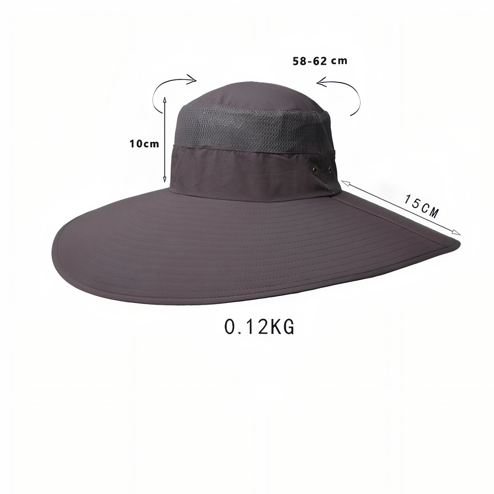 Chapeau À Large Bord Pour Randonnées guide des dimensions - Beige - Bleu Marine - Gris - Vert Foncé - Gris Foncé - Bleu Ciel