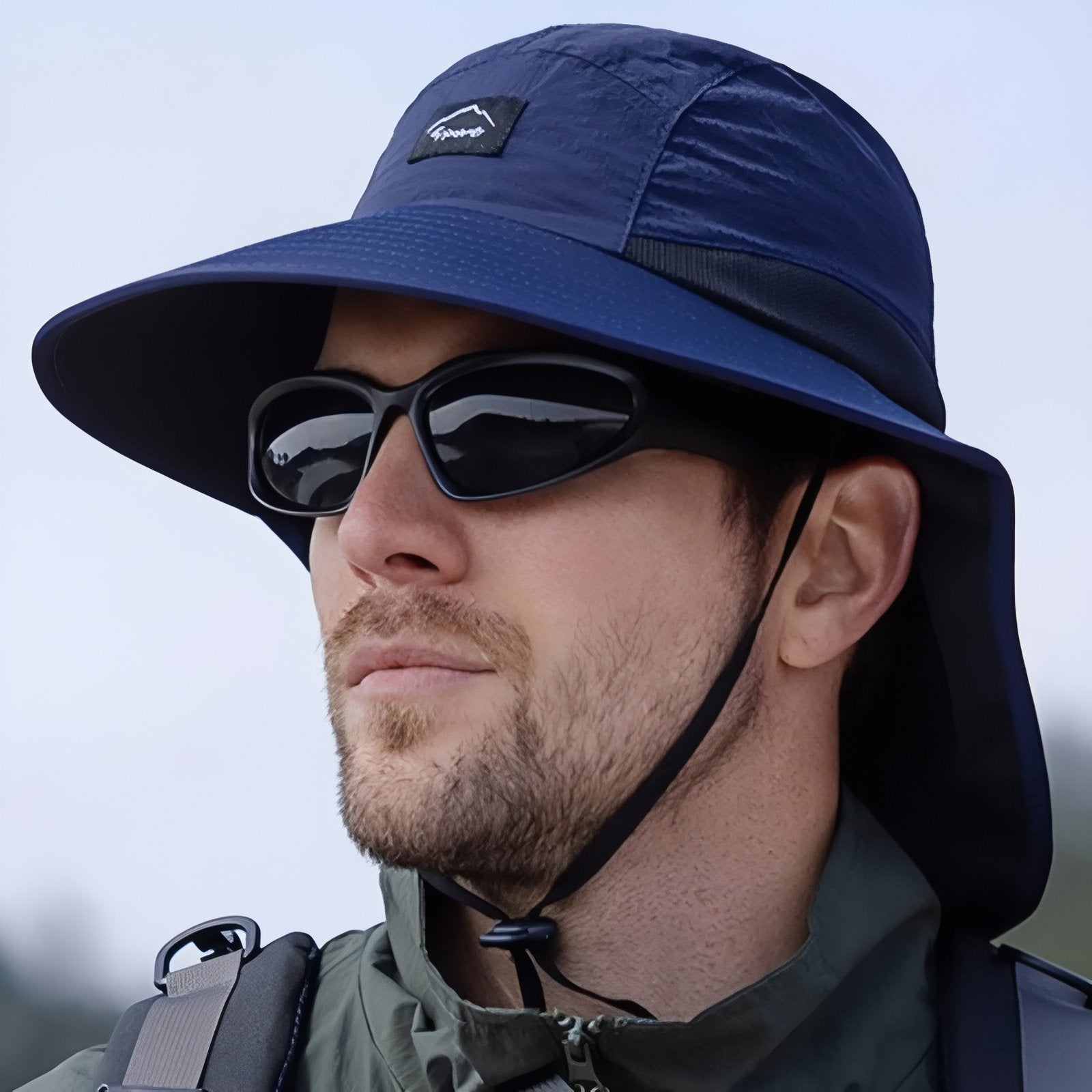 Chapeau Léger Randonnée Protection Nuque - Bleu - 55-58cm