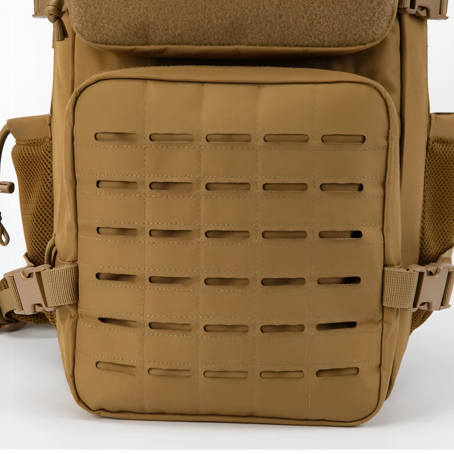 Sac à Dos Militaire Sable 25L gros plan détail matière - Marron Foncé