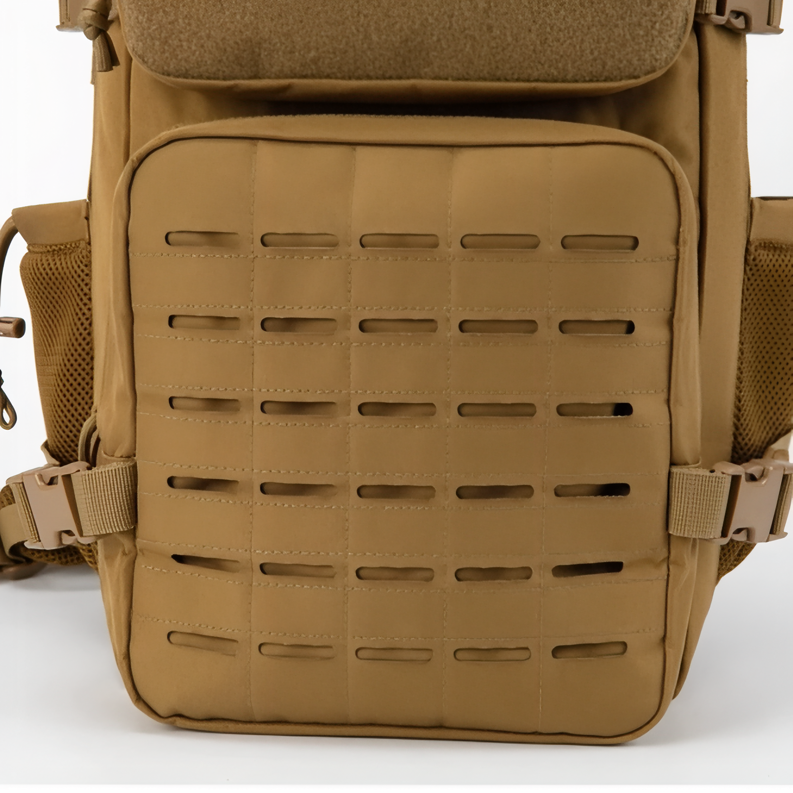 Sac à Dos Militaire Sable 25L gros plan détail matière - Marron Foncé