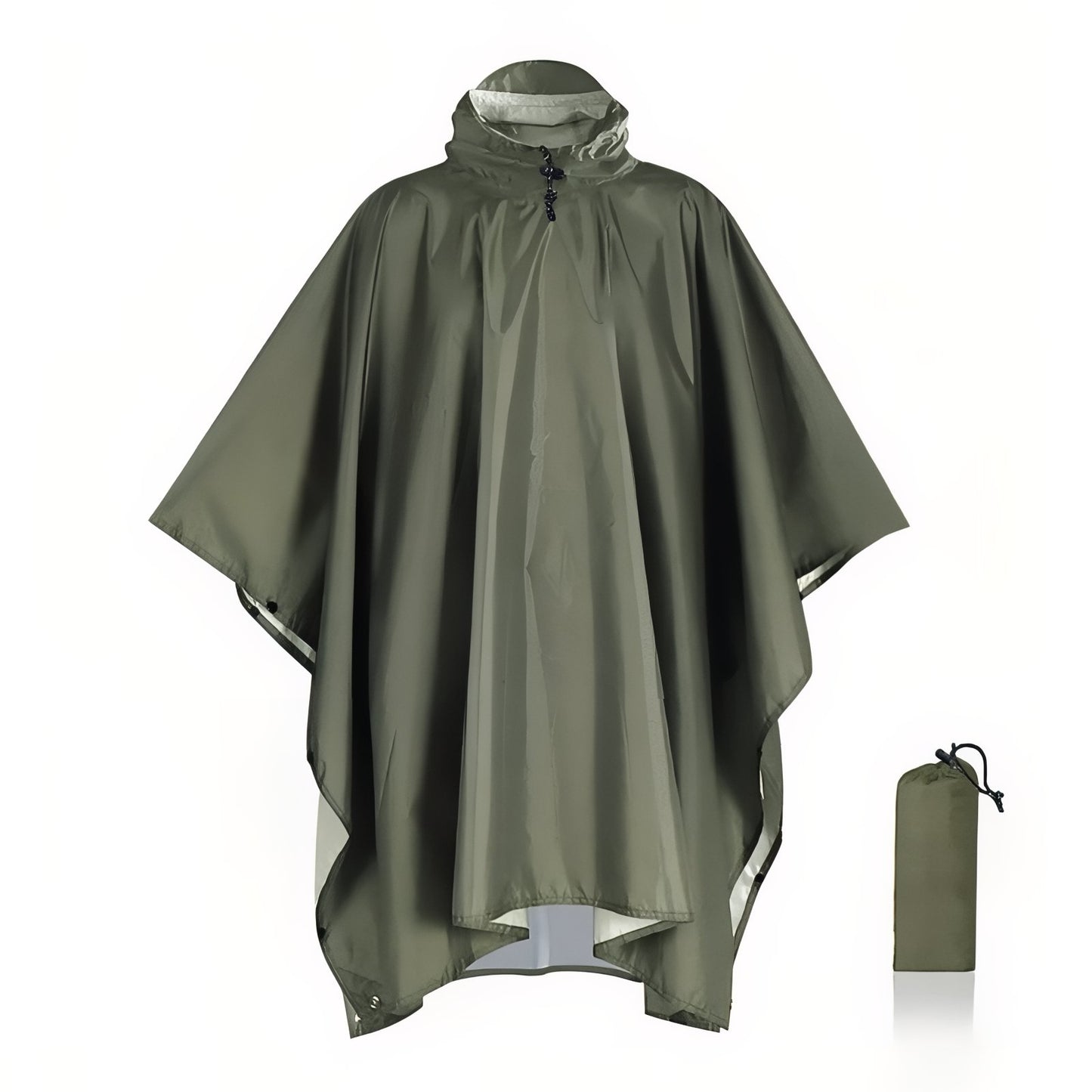 Poncho Pluie Randonnée - Vert Olive - Taille Unique