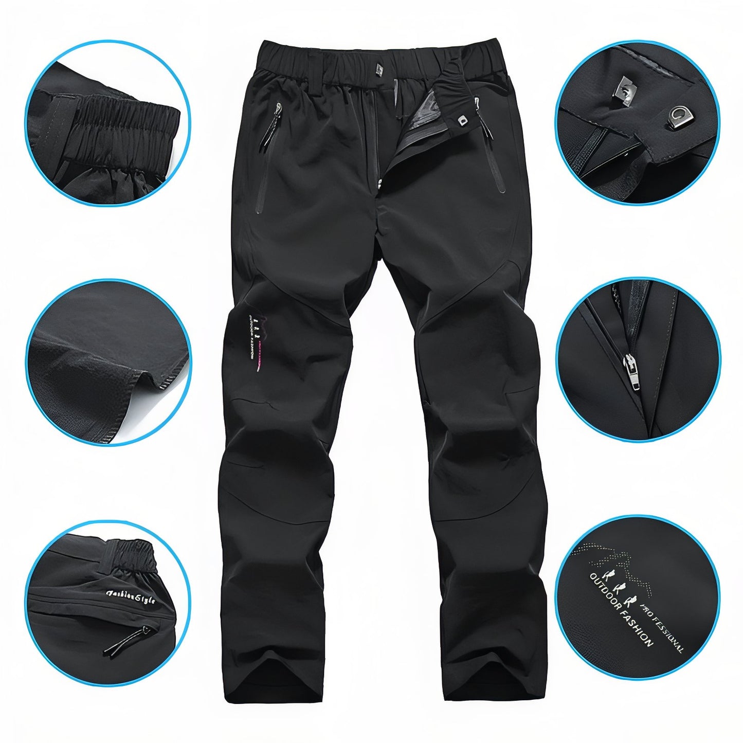 Pantalon Randonnée Été Femme gros plan fermeture zippée - Violet - Noir - Gris Foncé