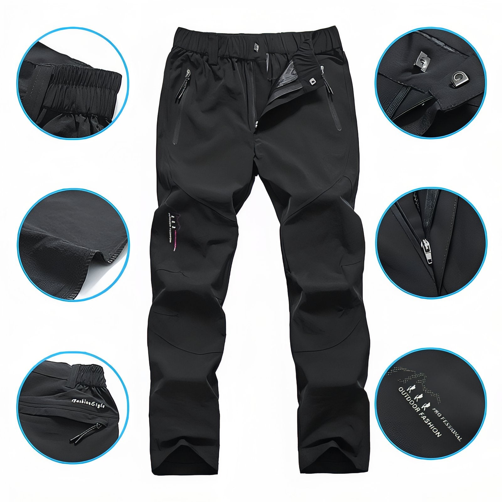 Pantalon Randonnée Été Femme gros plan fermeture zippée - Violet - Noir - Gris Foncé