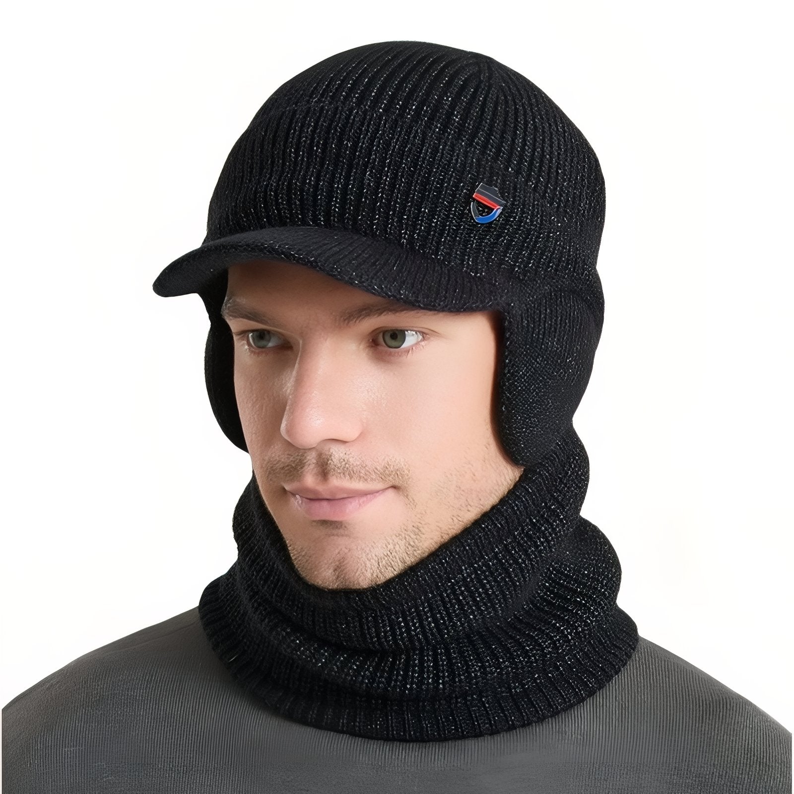 Casquette Cagoule Hiver Homme - Noir Tâcheté - 55-60cm
