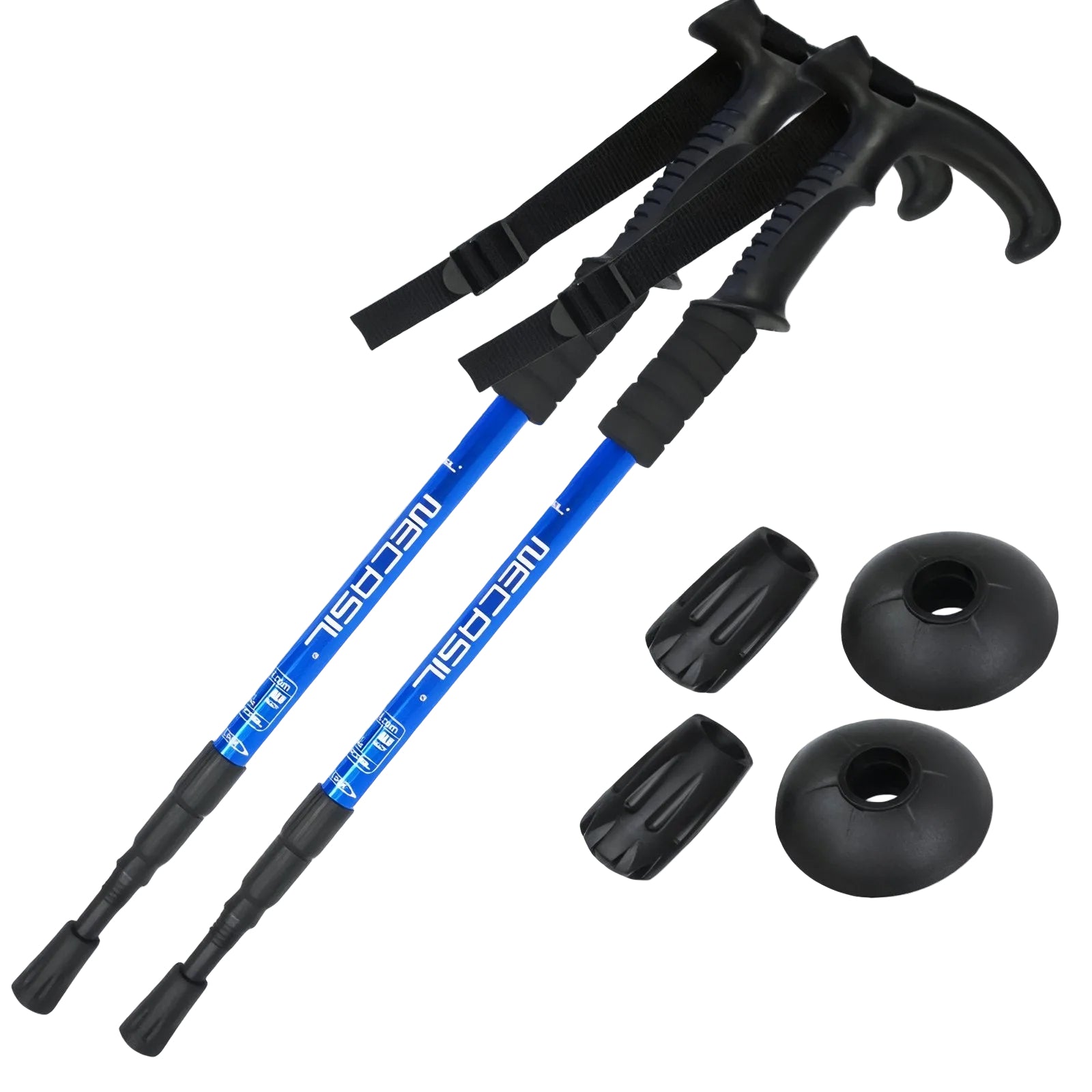 Bâton Marche Nordique Télescopique - Bleu Cobalt - 2 Bâtons (Paire Complète)