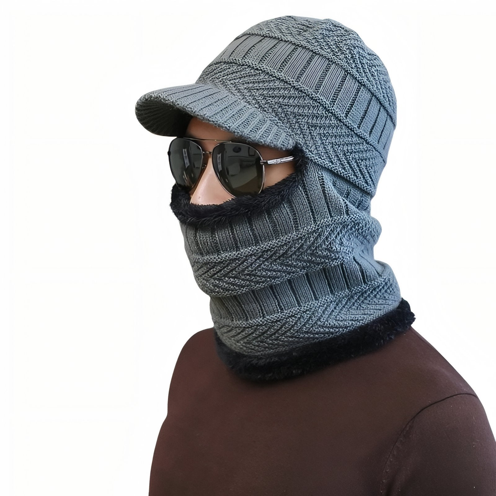 Cagoule Chaude Homme - Gris Foncé - 56-60cm