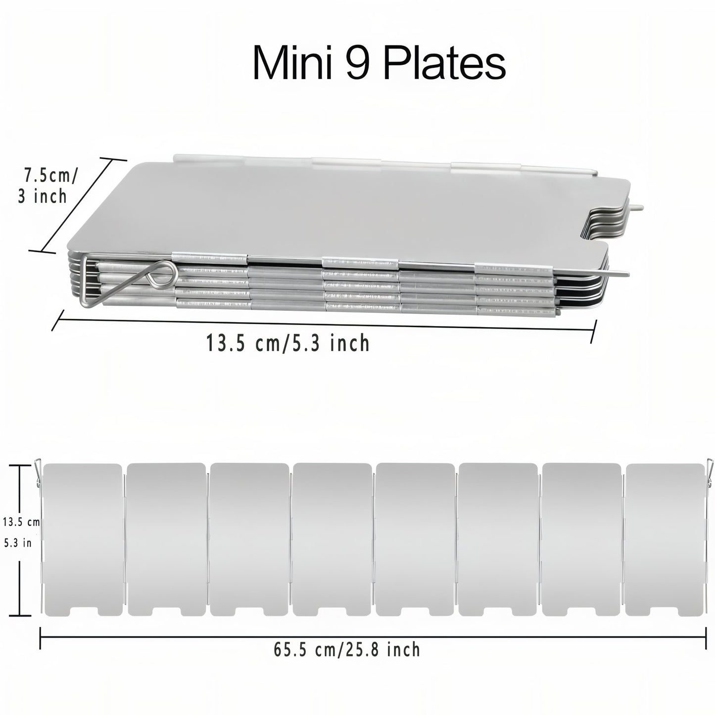 Pare-Vent Pour Réchaud guide des dimensions - 9 plates - 10 plates - 12 plates