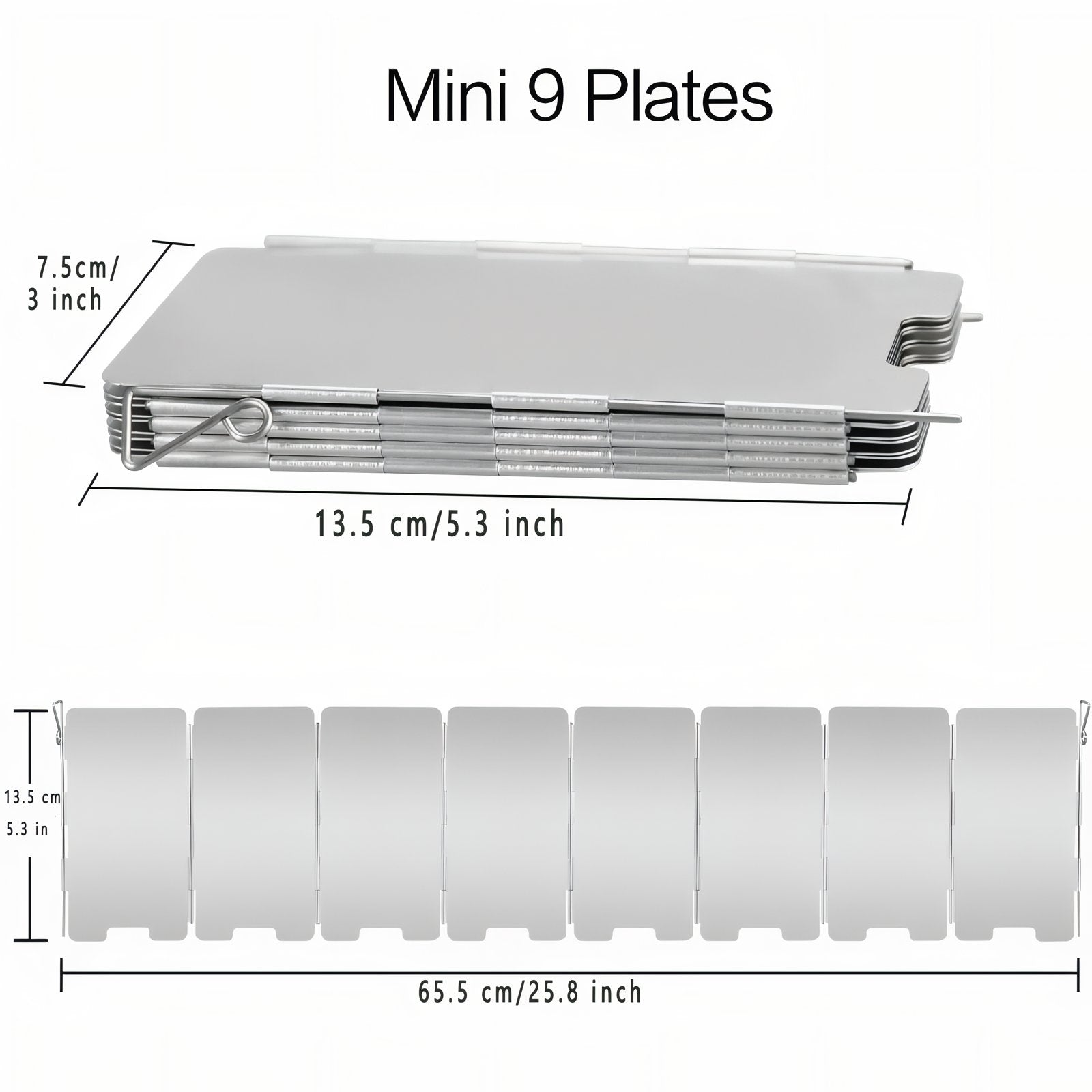 Pare-Vent Pour Réchaud guide des dimensions - 9 plates - 10 plates - 12 plates