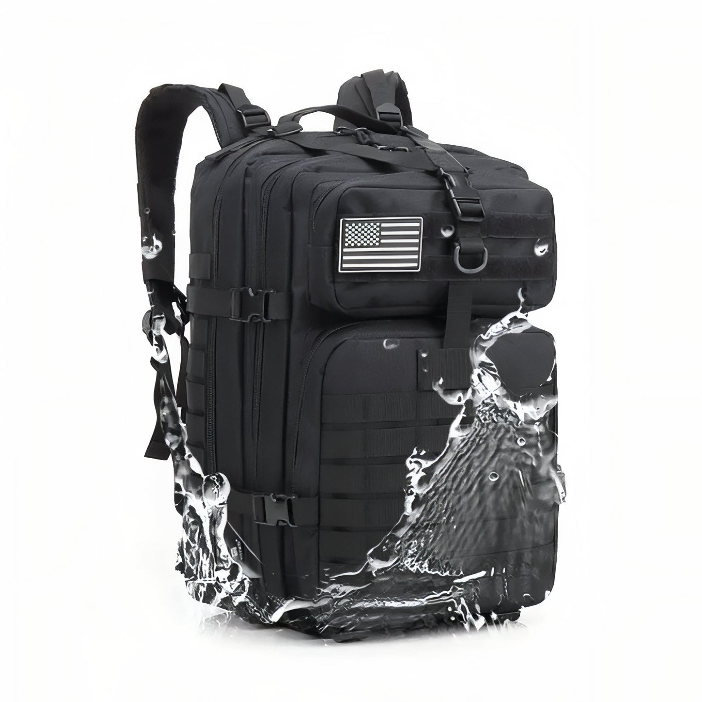 Sac à Dos Randonnée Militaire sac à dos avec éclaboussures - Noir