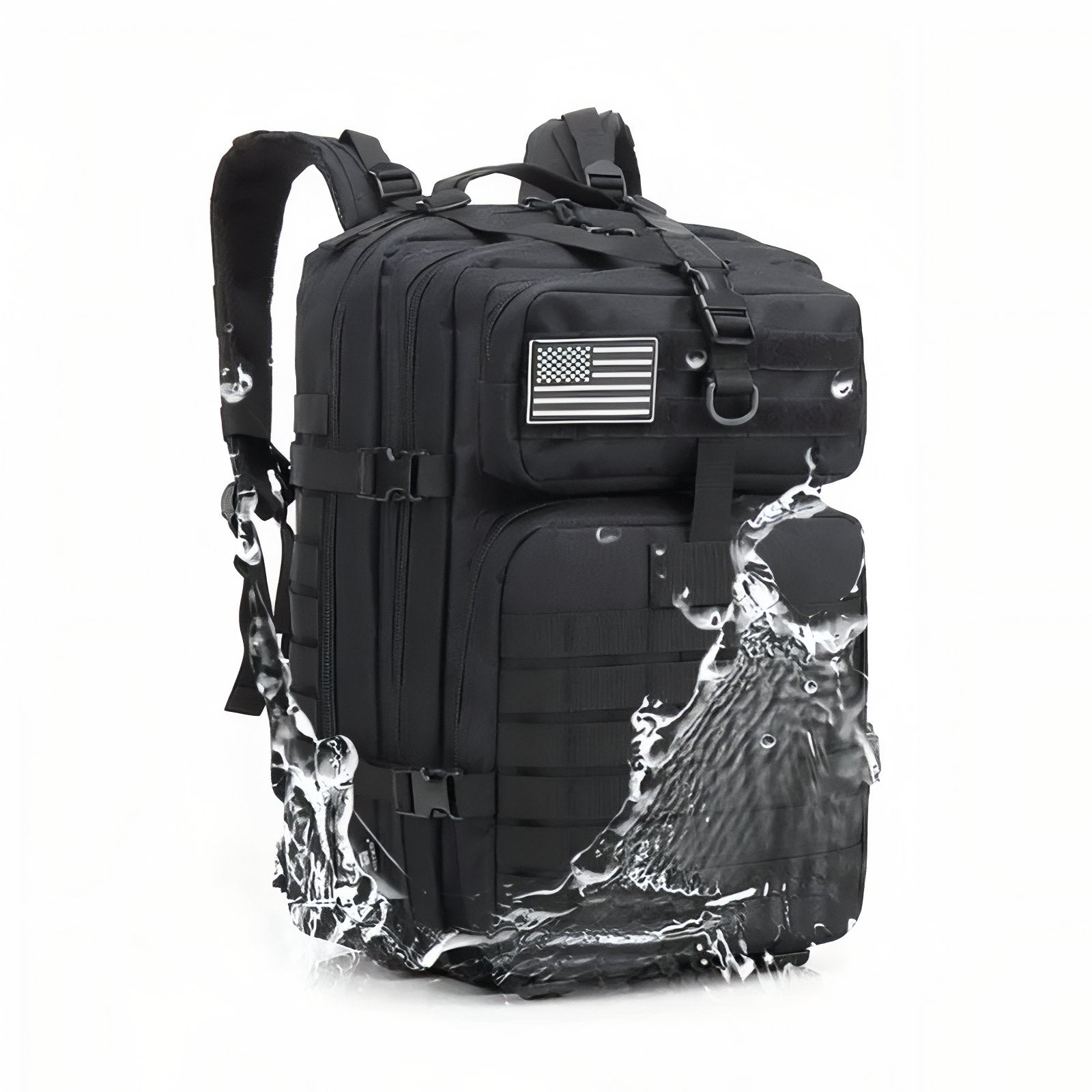 Sac à Dos Randonnée Militaire sac à dos avec éclaboussures - Noir