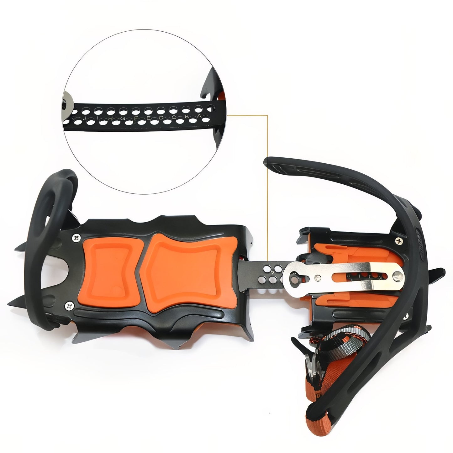 Crampons À Neige Randonnée gros plan partie produit - Orange