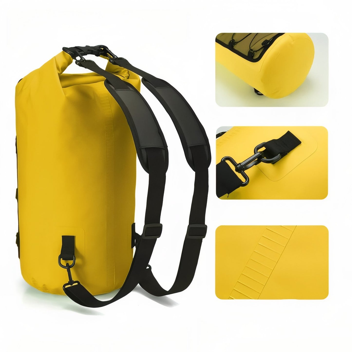 Sac Étanche Pour Randonnée gros plan fermeture zippée - Jaune - Vert - Noir