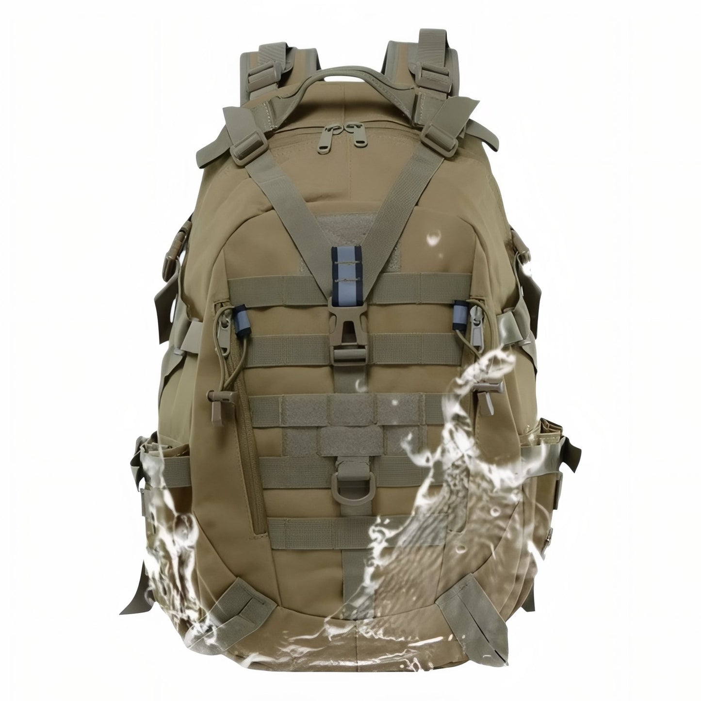 Sac à Dos Randonnée Militaire 40L sac à dos face avant - Beige Sable