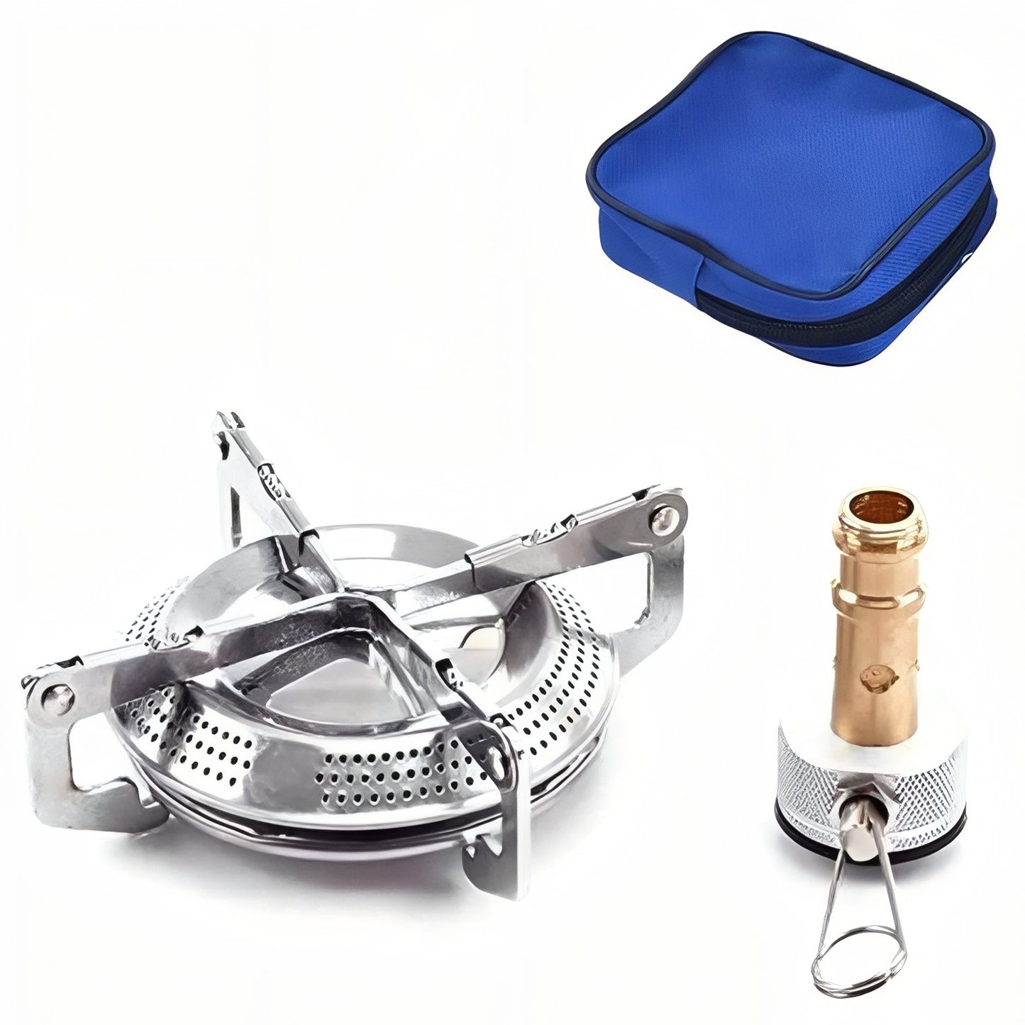 Réchaud Anti-Vent produit et accessoires - Bleu et Argent