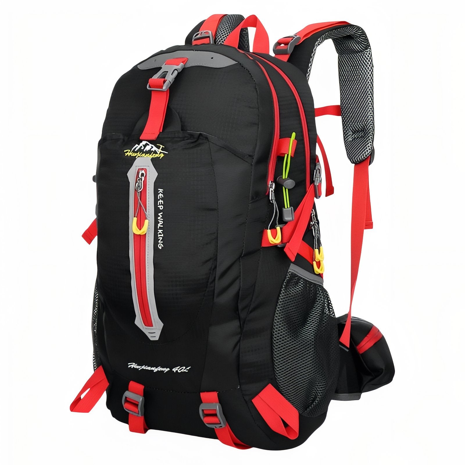 Sac à Dos Marche Randonnée 40L - Noir et Rouge