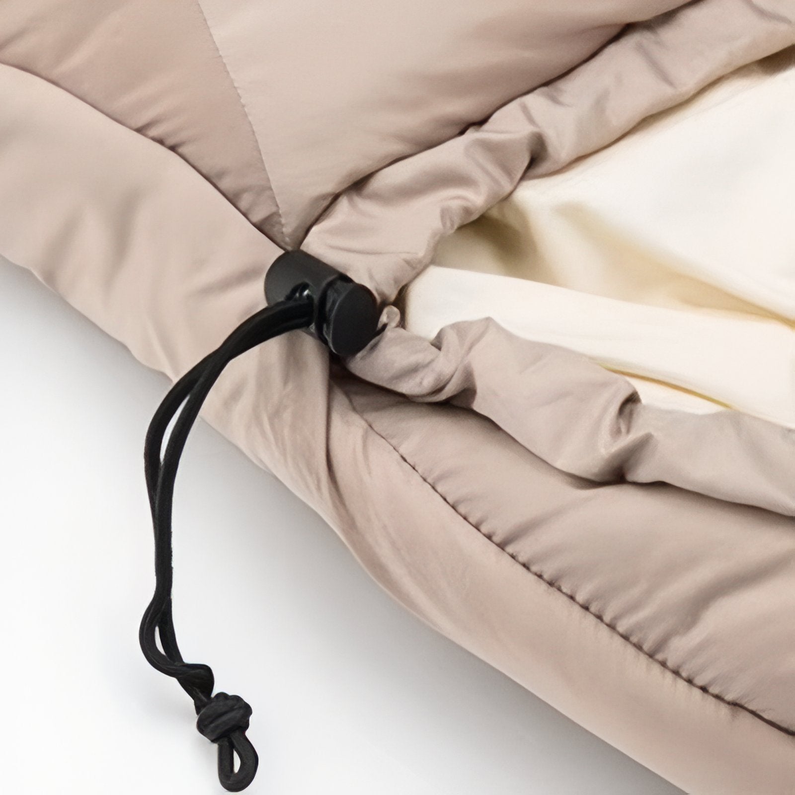 Sac De Couchage Extra Large gros plan cordon de serrage - Beige Clair - Gris Clair