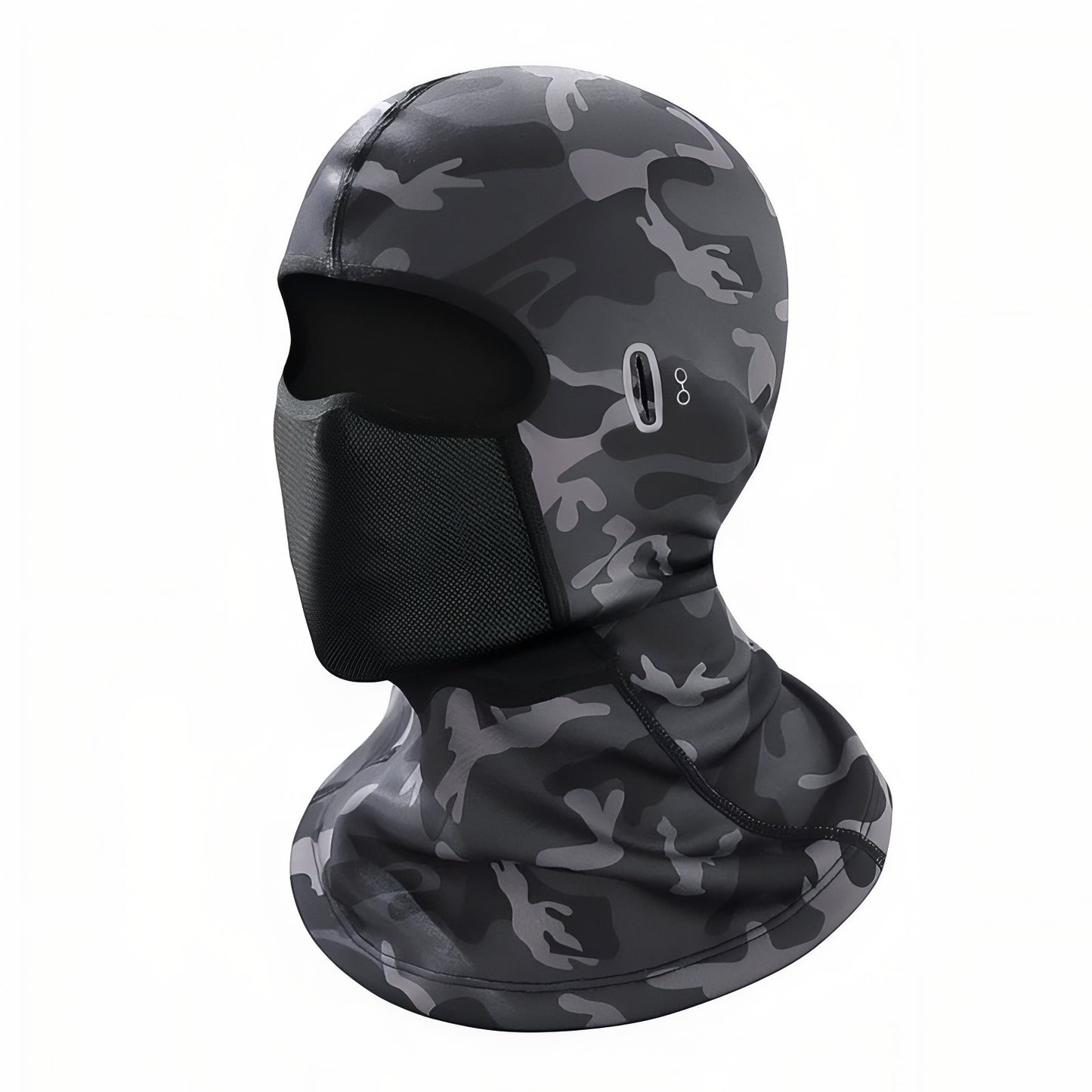 Cagoule Randonnée Hiver - Gris Camouflage Long (encoche oreilles pour lunettes) - 56-63cm