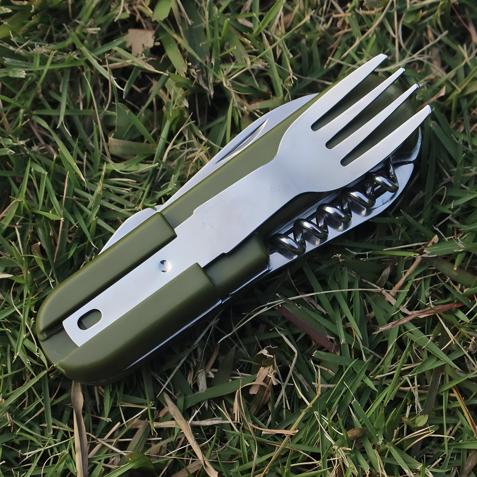 Couvert Pour Randonnée gros plan sur ustensile - Vert Olive