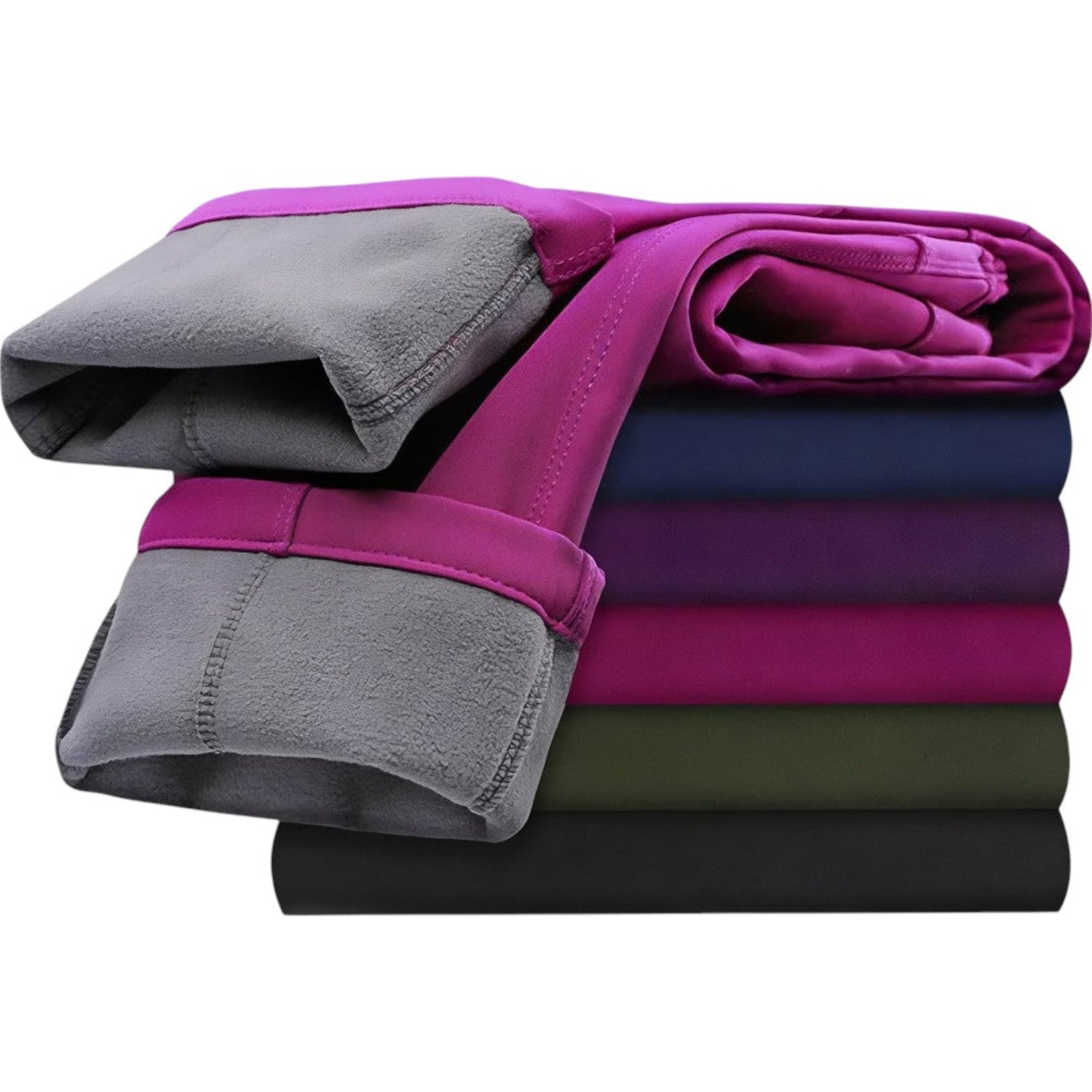 Pantalon Randonnée Chaud Polaire Femme six pantalons empilés - Violet - Gris - Vert