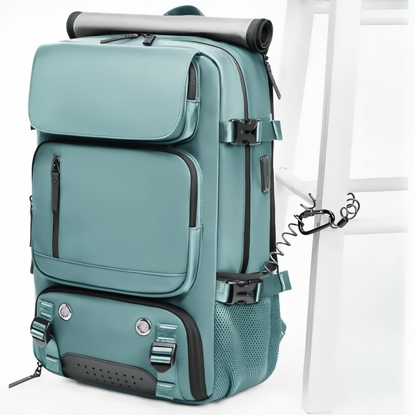 Sac De Voyage Multi Rangements Pratique sac à dos avec rouleau - Bleu Canard