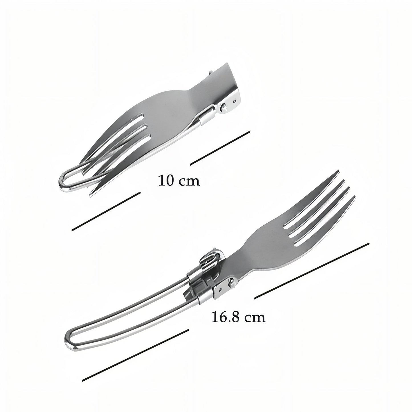 Couvert Pliant Camping guide des dimensions - Cuillère + Fourchette + Couteau