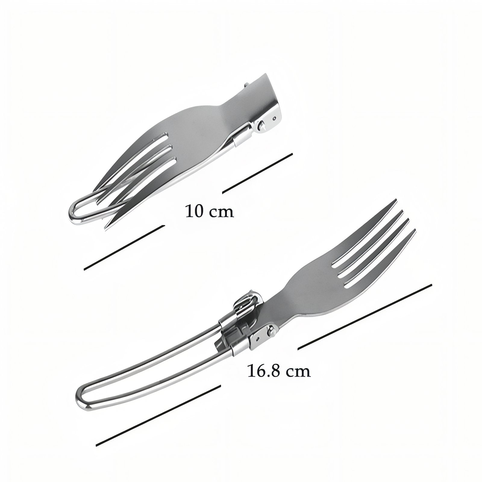 Couvert Pliant Camping guide des dimensions - Cuillère + Fourchette + Couteau