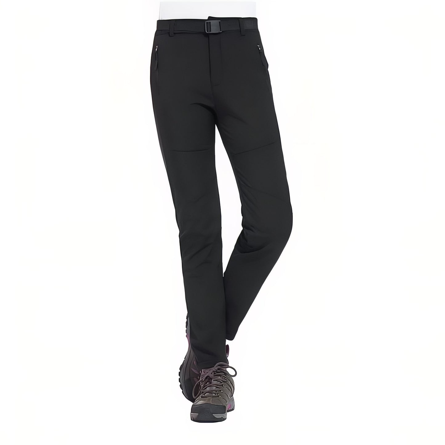 Pantalon Randonnée Grand Froid Femme vue de face - Noir