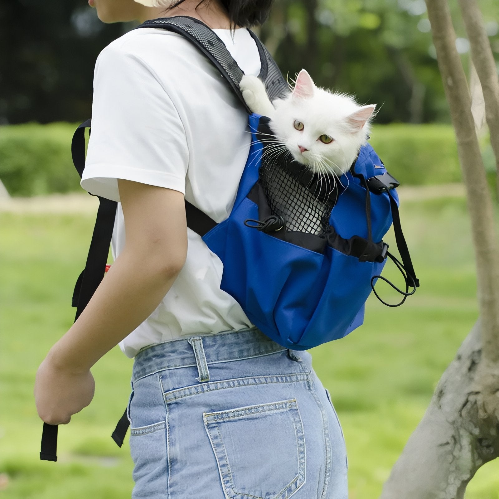 Sac Porte Chien Randonnée portée à la main - Bleu - Gris Clair - Rouge Cerise - Noir - Gris Foncé