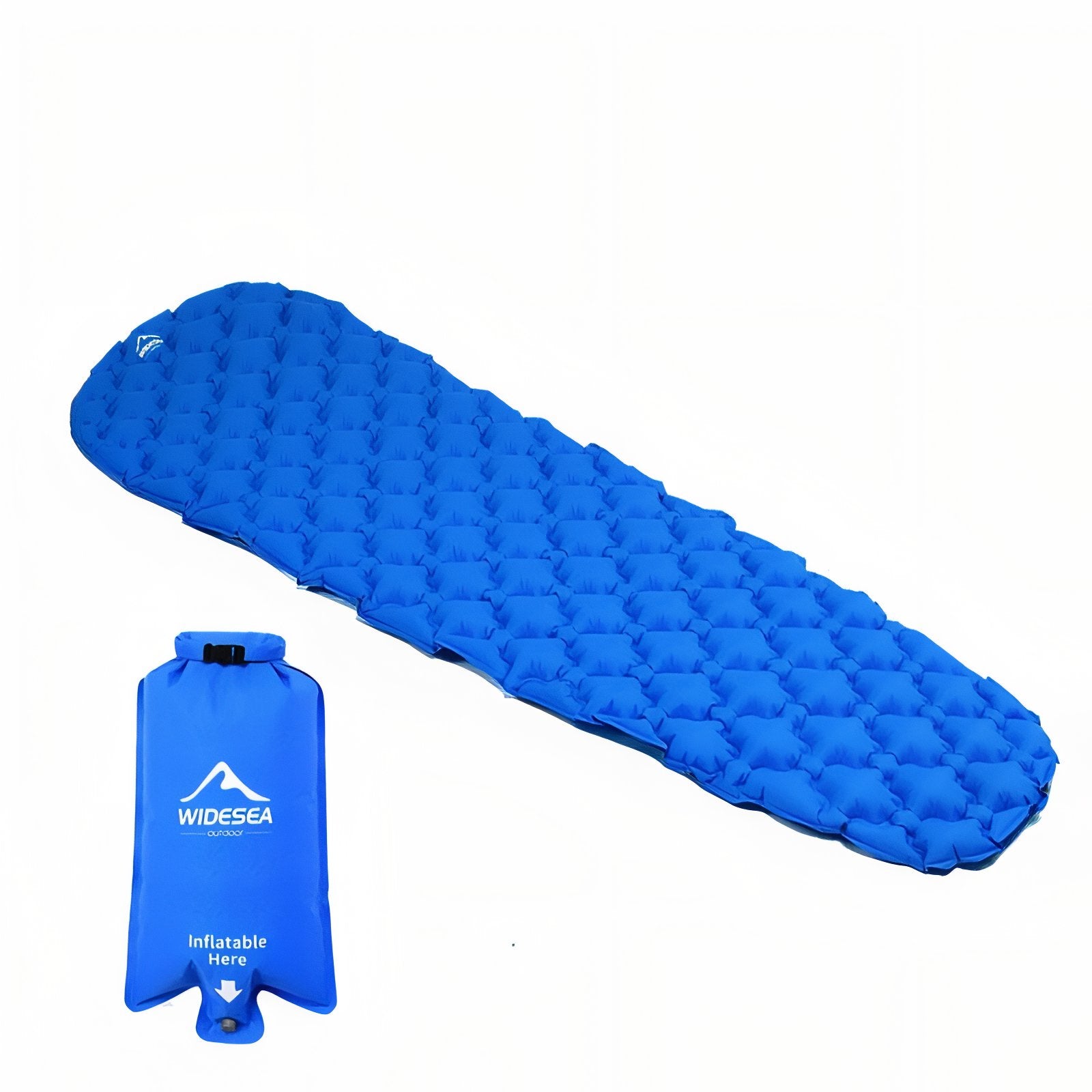 Matelas Gonflable 1 Personne Randonnée gros plan matelas - Bleu Ciel - Vert Foncé - Orange Fluo - Bleu Marine