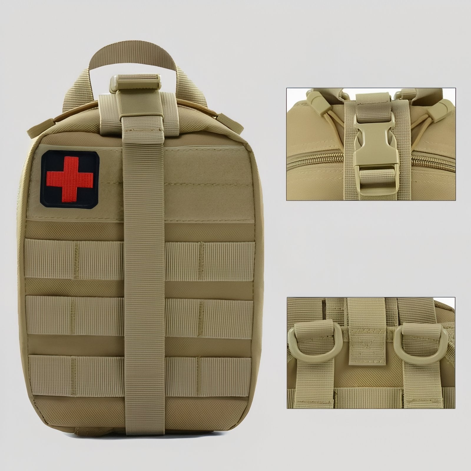Trousse De Secours Tactique gros plan fermeture zippée - Beige et Rouge - Vert Olive - Noir et Rouge - Rouge Éclatant